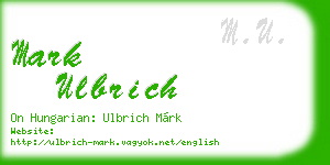 mark ulbrich business card